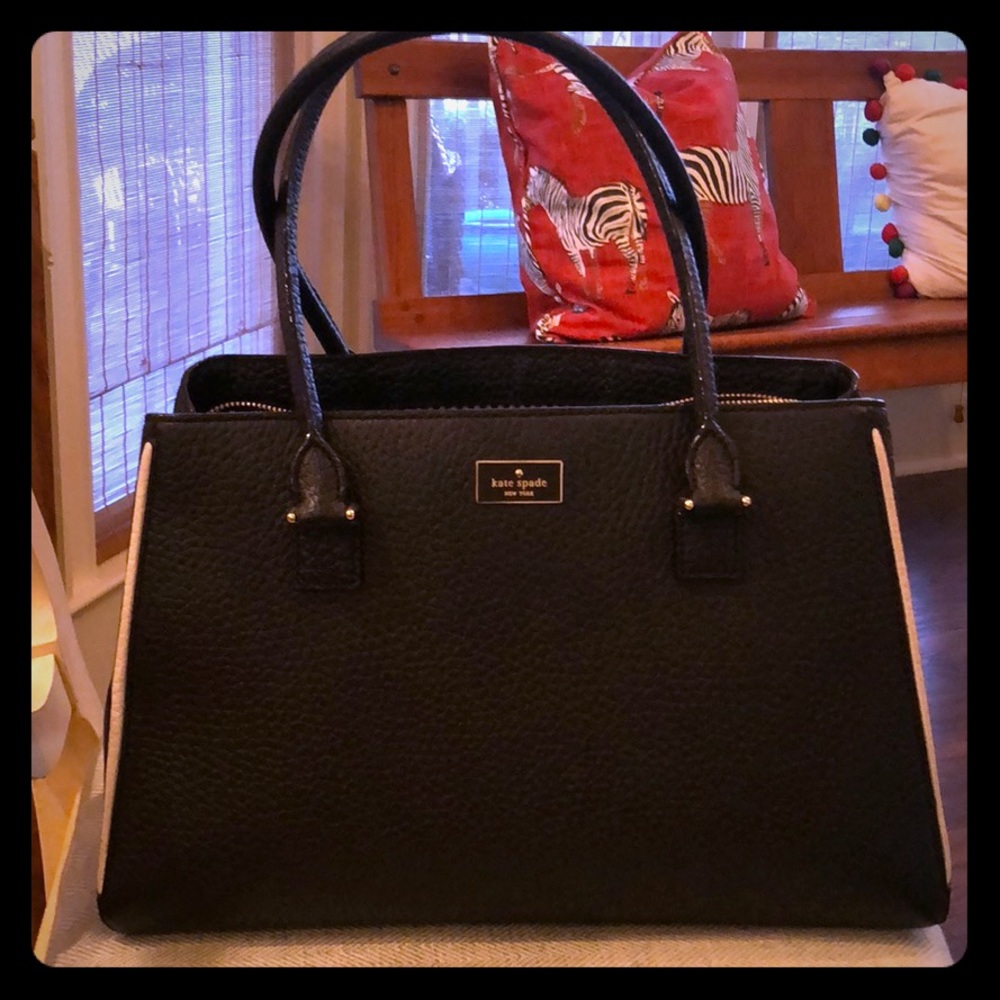 Kate Spade black leather tote. Perfect condition